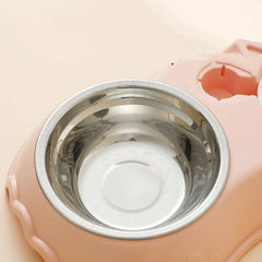 Pet Cat Bowl Automatic Feeder Water Dispenser Dog Cat Food Bowl with Drinking Raised Stand Double Dish Bowls for Cats Dogs Pet