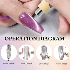 Cat Paw Strong Magnet Stick Nail Art Magnetic Rod for Cat Eye Gel Polish Manicure - Creative Pet-Themed Nail Tool