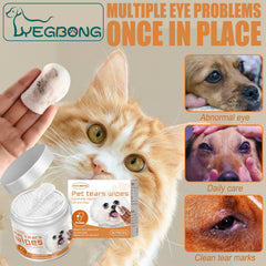 Yegbong Pet Cleaning Wet Wipes For Remove Cat and Dog Tearmark Eyes Cleaning Non-irritating Reduce Eyes Stain Pet Cotton Pads