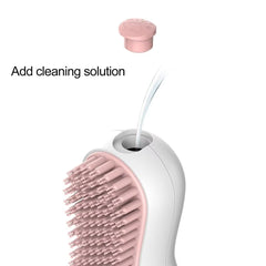 Dog Bathing Brush Pet Massage Brush Shampoo Dispenser Soft Silicone Brush Rubber Bristle for Dogs and Cats Shower Grooming Tool