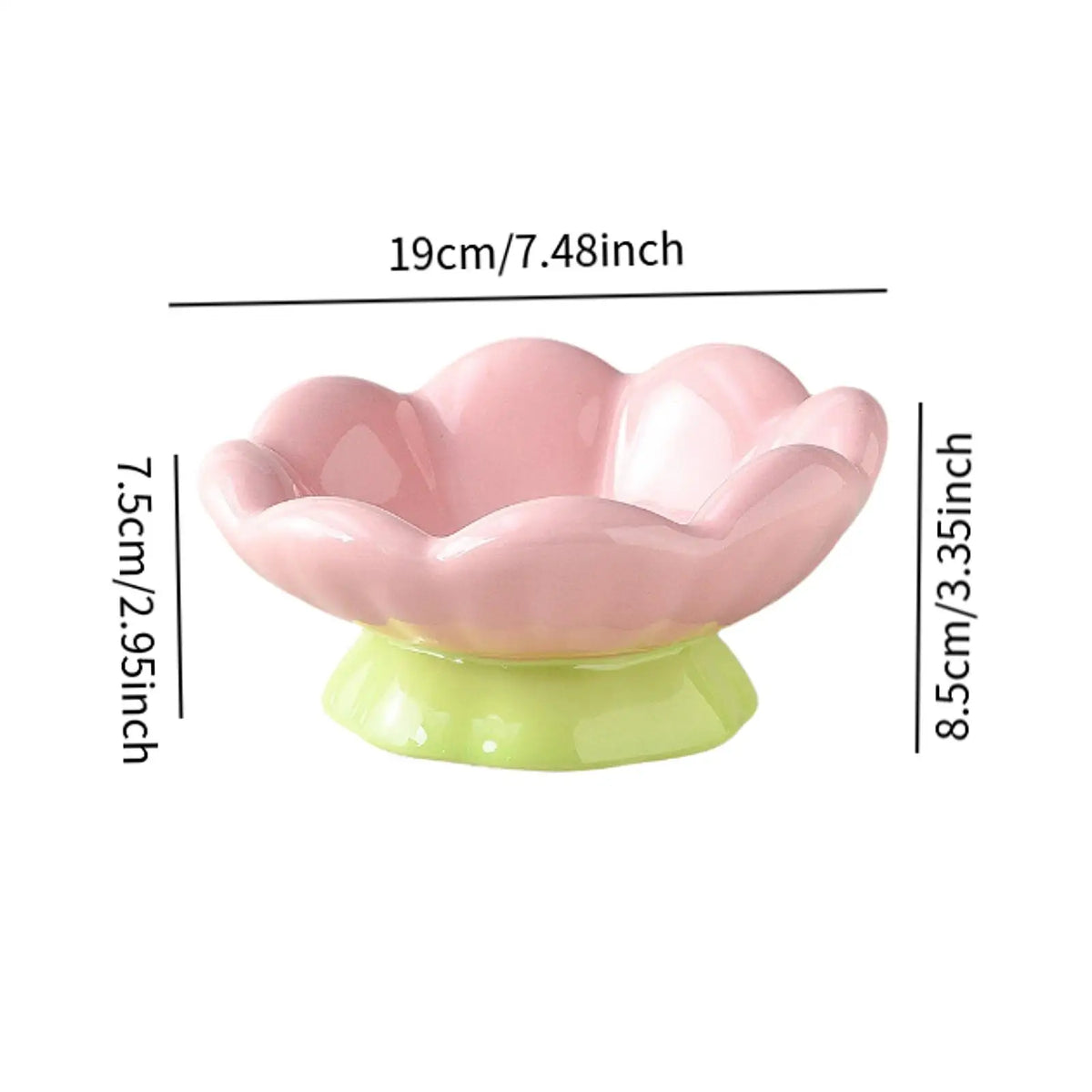 Pet Bowl Elevated Dog Cat Bowl with Non Slip Stand Ceramic Tulip Shape Raised Food Feeding Feeder for Small Medium Kiitten Pet