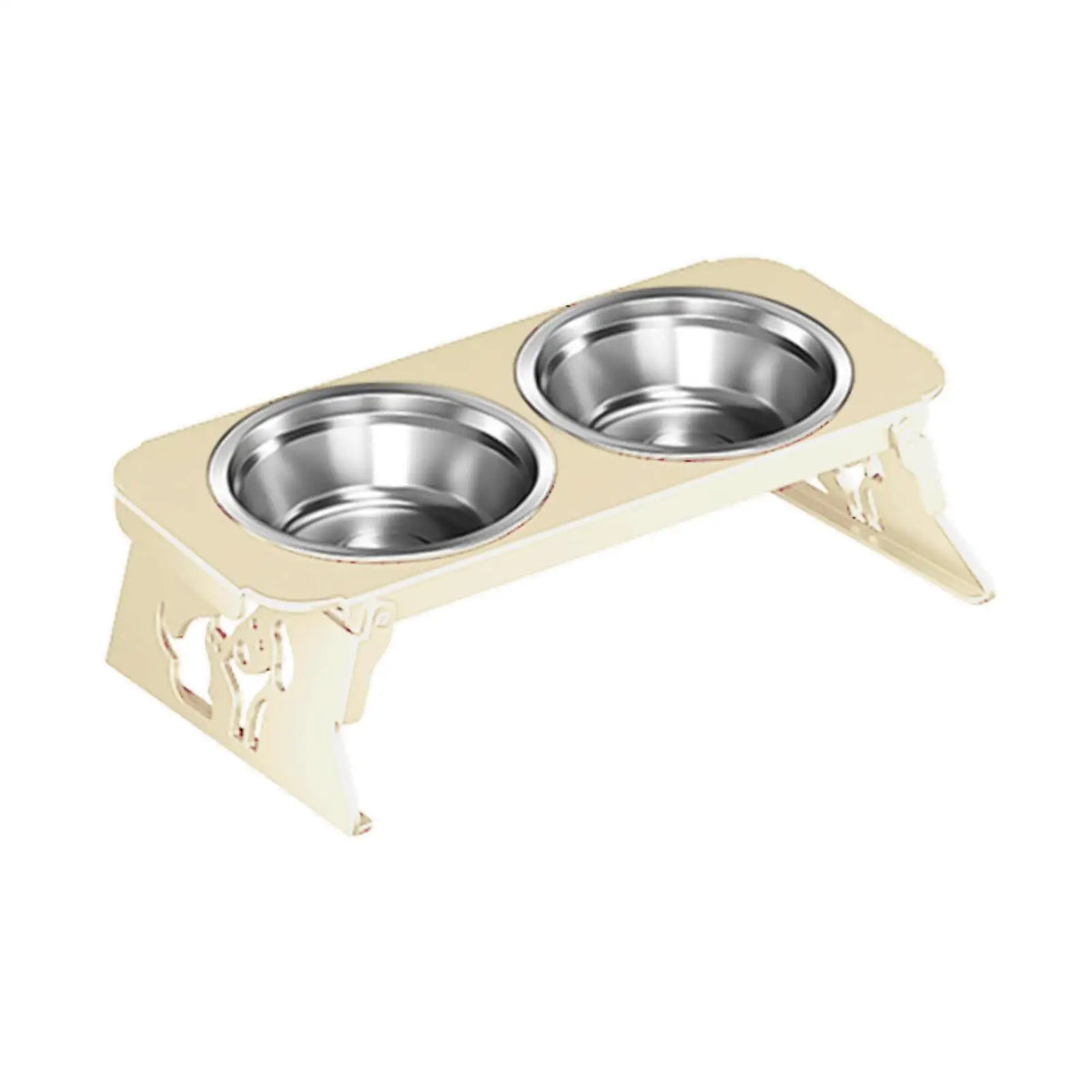 2 Bowls Raised Stand Pet Feeder Kitten Stable Small Medium Dogs Cats Puppy Stainless Steel Bowls Bowl Stand Pet Product
