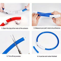 Dog luminous collar rechargeable size medium-sized dog adjustable anti-night anti-lost collar comfortable anti-bite large dog