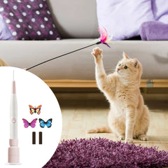 Interactive Cat Teaser Wand Electric Pet Toy for Playing Indoor Cat Kittens With Base,Electric automatic Cat Teaser Wand Cat Toy