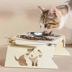 2 Bowls Raised Stand Pet Feeder Kitten Stable Small Medium Dogs Cats Puppy Stainless Steel Bowls Bowl Stand Pet Product