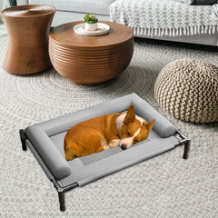 Elevated Pet Bed Breathable Mesh Cooling Pet Puppy Sofa Bed Waterproof Dog Cot Outdoor Dog & Cat Sleep Camping Bed with Pillow