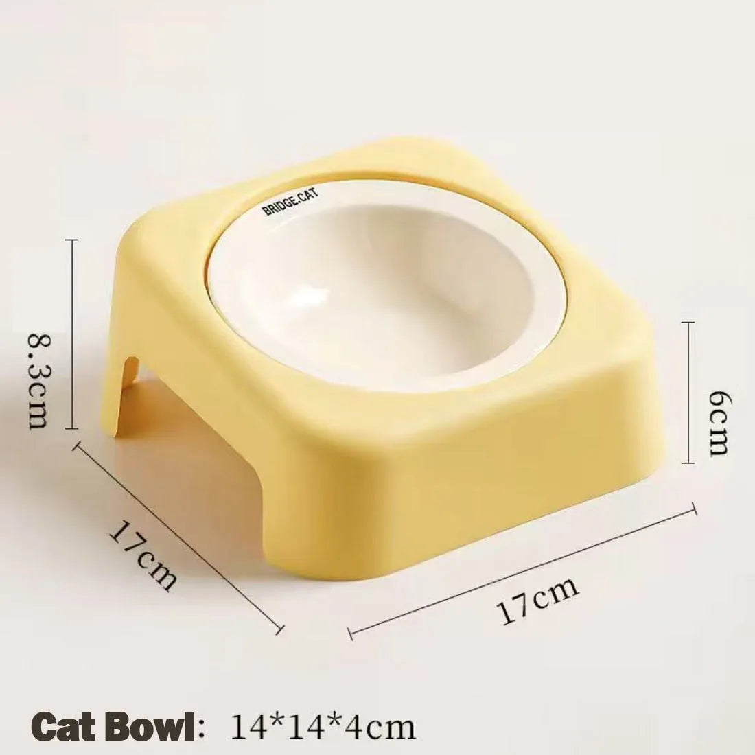 1pc Cat Bowl Ceramic Food Bowl Plastic Holder Neck Protection Dog Food Bowl Anti Tilt Pet Feeding Bowl