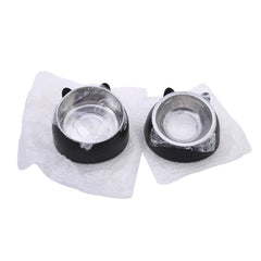 200ml 400ml 15 Degrees Tilted Stainless Cat Bowls Non-slip Base Pets Puppy Cats Food Drink Water Feeder Neck Protection Pet Bowl