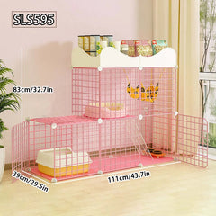 Cat Cage for Home Use, Indoor Free Space, Portable Assembly, Suitable for Multiple Cats, Kittens, Small Animals, Squirrels, Pets, Simple Empty Cage, Cat Cabinet, Cat House