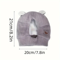 Quiet Dog Ears, Noise Protection Knitted Dog Hat, Warm Winter Cap for Dogs and Cats, Suitable for Medium to Large Pets, Orange