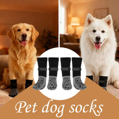 4pcs Waterproof Dog Paw Protectors Anti-Slip Boots with Traction Control Adjustable Socks for Injured Paws Senior Dogs