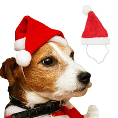 Christmas Pet Santa Hat Red Plush Soft Holiday Cap for Dogs and Cats Festive Party Costume Accessory Cute Photoshoot Decoration