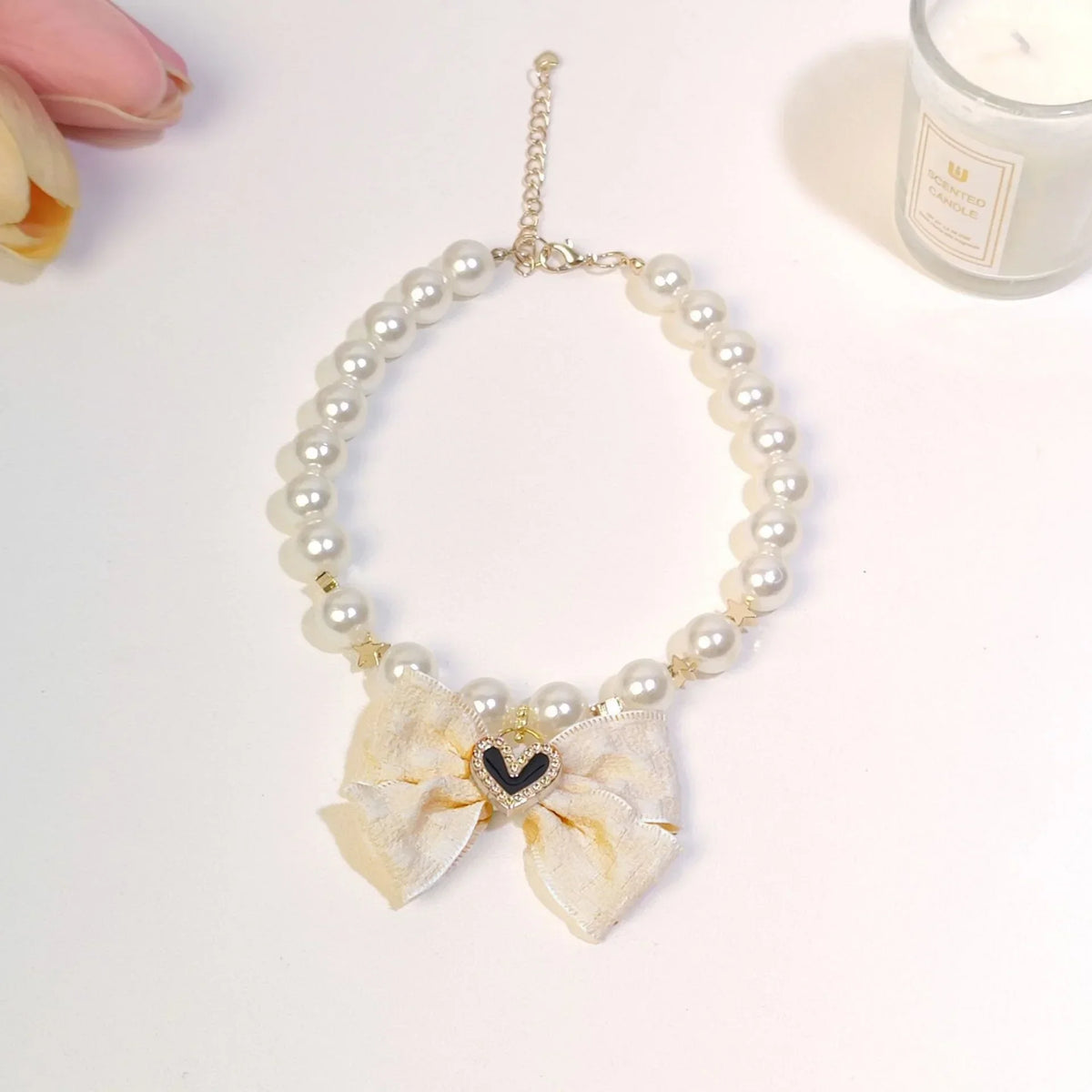 Pet pearl necklace, cat collar cat neck accessories Cat bib Pet dog small accessories neck jewelry, Valentine's Day New Year fur