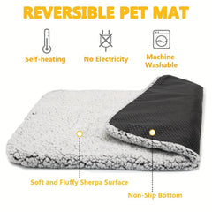 Self Warming Cat Bed with Aluminum Foil Insulation Removable Cat Mat Dog Winter Pet Heating Pad Heated Cat Mat Thermal Blanket