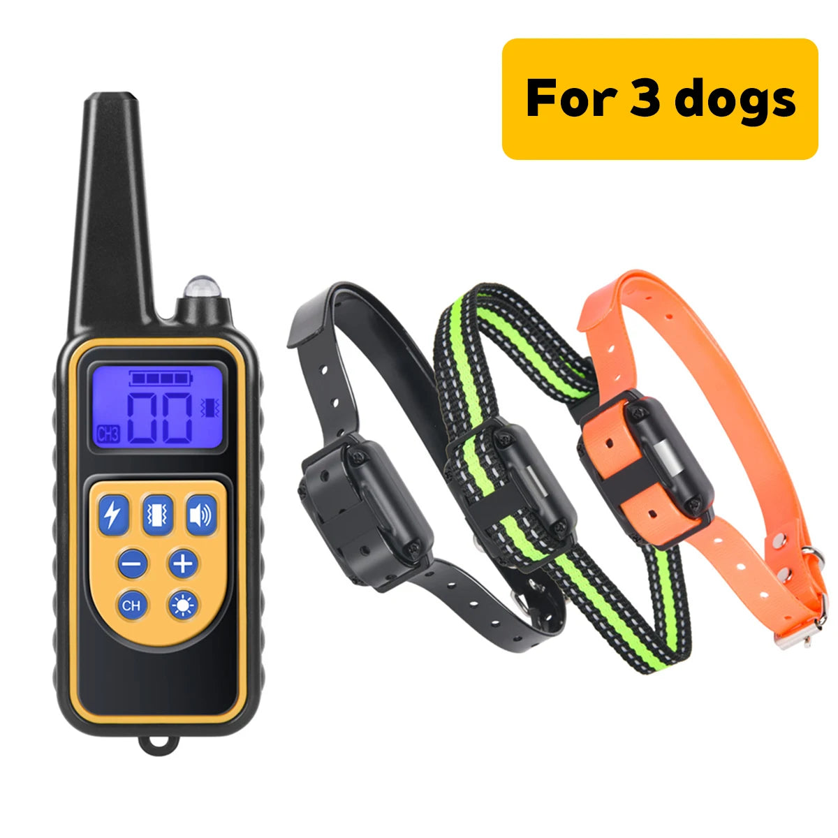 Electric Dog Training Collar Waterproof Dog Bark Collar Pet With Remote Control Rechargeable Anti Barking Device All Size Dogs