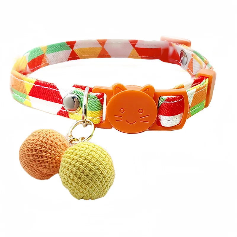 New Anti-Choke Adjustable Cat Collar Pet Colorful Geometric Collar Cat Dog Rabbit Neck Chain Cross-Border Wholesale
