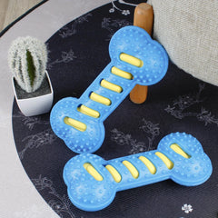 Dog Chew Toy Squeaky Bones Bite-resistant Training Puppy Toy Teeth Cleaning Interactive Massage Toothbrush Dog Toy