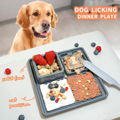 Dog Cat Tableware Anti-choking Bowl Food Grade Organosilicon Multifunctional Slow  Mat Licking Mat ith Suction Cup Pets Supplies