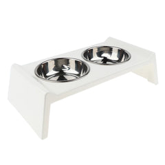 Stainless Steel 2 Dog Cat Pet Feeder with Acrylic Stand Food Water Bowls Dish
