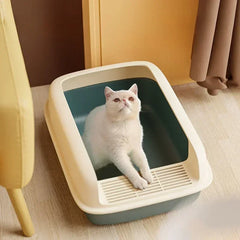 Small Size Anti-Splash Pet Sandbox-Kitty Litter Box Cats Toilet Tray Bedpan Essential Cleaning Supplies for Kittens & Small Cats