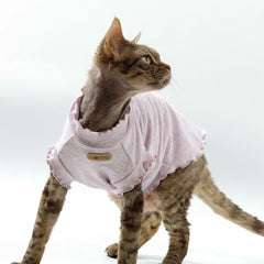 Sphynx cat clothes Soft Breathable Summer Spring Vest Pure Color T-Shirt For Devon High Elasticity Skin-friendly Pet Clothing