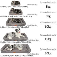 Winter Dog Bed-Dog Sofa Beds for Dogs,Foam Pet Couch Bed with Washable Removable Cover,Waterproof Lining and Non-Slip Bottom