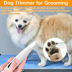 Portable Dog Paw Trimmer with Led Light Rechargeable Cordless Nail Grinder Shaver for Cats And Other Pets Nail Grooming Tools