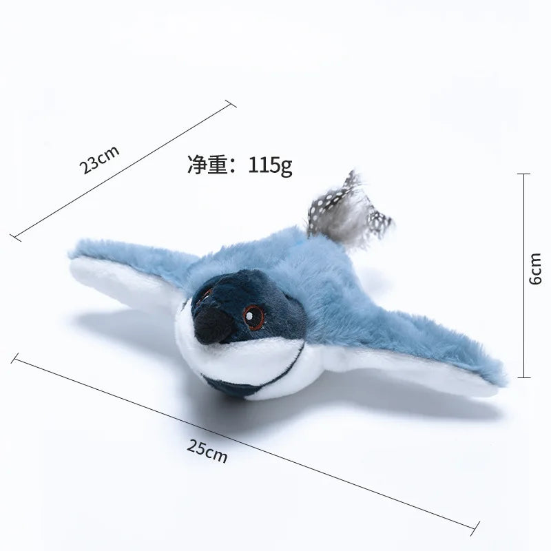 Catnip Electric Pat Bird (with Catnip) Hot Cat Interactive Toys Dog Cats Touch-Activated Squeaky Plush Toy Pet USB Rechargeable