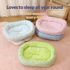 All Season Pet Bed For Small/Medium Dogs Cats Couch Style Soft Mat Deep Sleep Design Winter Warmth