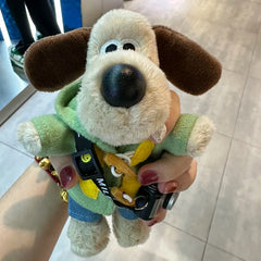 Kawaii Gromit Plush Wallace Toy Pendant Cartoon Dogs Keychain Anime Puppy Stuffed Doll Bag Pendants Kids Gift Can Change Clothes