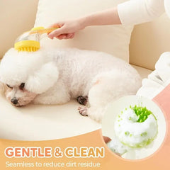 Pet Grooming Brush - Bath Massager & Bubble Maker Paw Washer Bath Brush Scrubber Shampoo Brush for Long/Short Haired Dogs & Cats