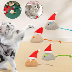 5pcs Mix Pet Toy Catnip Mice Cats Toys Christmas Hat Mouse Cat Chew Toy Fun Plush Mouse Cat Toy For Kitten Pet Supplies