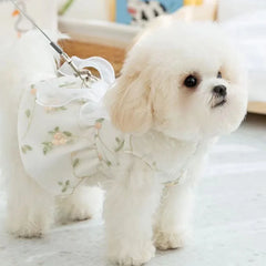 Pet Traction Skirt Lace Cat Dress Princess Dresses Outfit Puppy Clothes Pets Dog Clothing for Wedding Birthday Party Cat Apparel