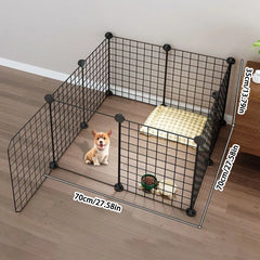Dog Fence Small Size Dogs Home Indoor One Bedroom One Bathroom Pet Fence Kennel with Toilet Area Anti-Jailbreak Dog Cage