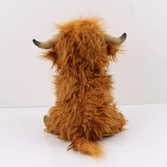 CYISONAL Highland Cow Stuffed Animals Plush Toy Fluffy Bull Animal Doll Soft Gift for Kids Boys Girls, 10 Inches  Tall