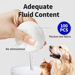 100pcs Pet Wipes for Cats Dogs Tearmark Wet Wipes Cats and Dogs Universal No Irritation Eye Cleaning Wipes Pet Supplies