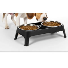 Double Stainless Steel Heavy Duty Dog Food Bowl Elevated Pet Feeding Station
