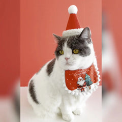 Pet Christmas Dress up, Cat Scarf, Scarf, Christmas Supplies, Hat Decorations, Dog Cute Set, Scarf