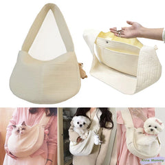 Outdoor Pet Carrier Bag Cat Dog Harness Travel Handbag Canvas Single Shoulder Cat Bag Sling Comfortable Tote Bag Breathable