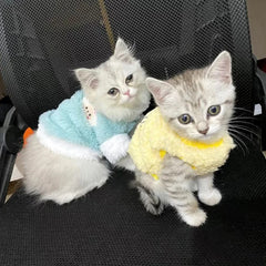 Newborn Cat Kitten Velvet Clothing Winter Warm Little Pet Sweater for Small Animals Bunny Pullovers Clothes Teacup Poodle XXXS