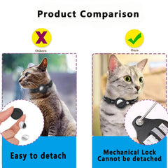 Waterproof Cat AirTag Collar with Bell & Secure AirTag Case Breakaway Design with Reflective Strips, Adjustable Kitten Collar