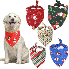 Dog Triangular Bandanas Pet Dogs Bandana Christmas Washable Bow Ties Collar Cat Scarf Accessories