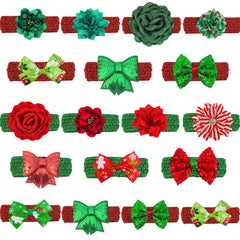 30pcs Christmas Pet Dog Flowers Bowtie with Elastic Band Fashion Dog Grooming Product for Small Middle Large Dog Bowties