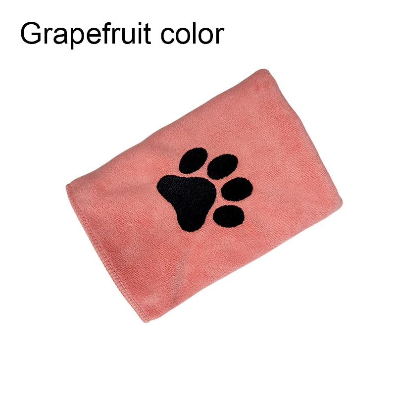 1pcs Microfiber Pet Bath Towel Embroidered Super Soft Absorbent Cleaning Towel for Dogs Cat Bathrobe Grooming Supplies