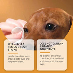 EelJoy 60PIECES Pet Eye Wipes are Soft, Skin Friendly, Clean, Tear Free, No Wash for Dogs and Cats, Daily Cleaning and Care