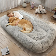 Human Dog Bed for Adults, 46 x 10 x 76 Long Human Size Dog Bed, Removable Cover, Orthopedic Design