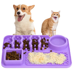 New Cat and Dog Silicone Slow Food Pad Dog Slow Food Sharing Placemat with Suction Cup Pet Licking Pad Silicone Eating Utensils