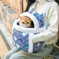 Pet Carrier Bag Cat Dogs Plush Backpack Outdoor Travel Walking Winter Warm Nest Kitten Puppy Hanging Chest Portable Carriers