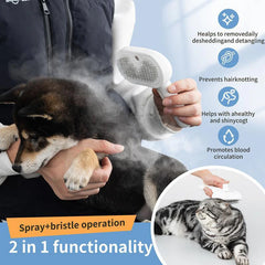 Dog Comb Pet Steam Massage Brush Safe Round Head Soft Teeth Spray Hair Removal Comb for Dog Universal for Cats Dogs Accessories