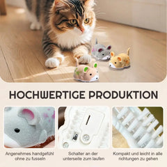 Electric Cat Toy Mouse Interactive Electric Hamster Cat Toy Self-Moving Obstacles Avoid Interactive Cat Toy